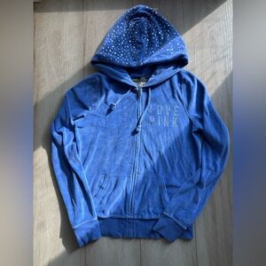 Victoria’s Secret PINK Velour Rhinestone Zip Hoodie Small – Y2K McBling